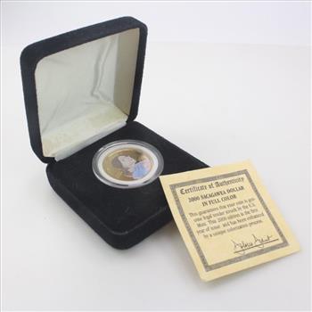 2000-P Sacagawea Dollar In Full Color With COA