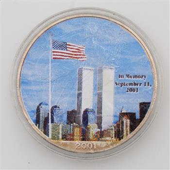 2001 American Eagle Colorized 9/11 Fine Silver Dollar