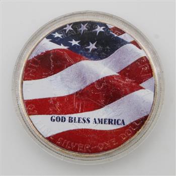 2001 American Eagle Colorized 9/11 Fine Silver Dollar