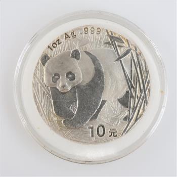 2001 Chinese Fine Silver Panda 10 Yuan 1oz