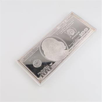 2001 US Fine Silver 100 Dollar Bill 4 Troy Oz Bar