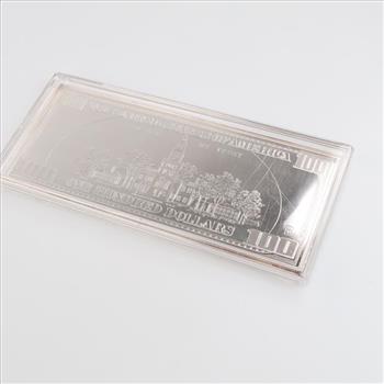 2001 US Fine Silver 100 Dollar Bill 4 Troy Oz Bar