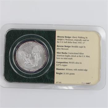 2002 American Eagle Fine Silver Dollar 1oz Littleton Coin