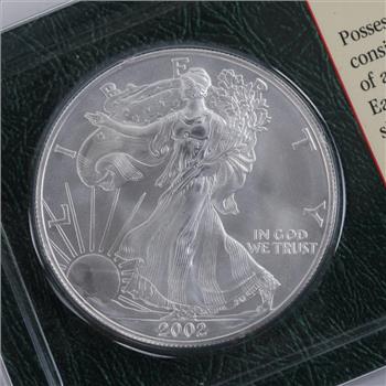 2002 American Eagle Fine Silver Dollar 1oz Littleton Coin
