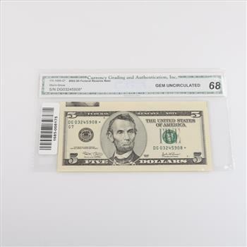 2003 Federal Reserve Note 5 Dollar