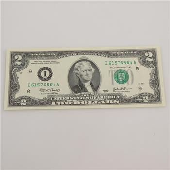 2003 Federal Reserve Note Two Dollar
