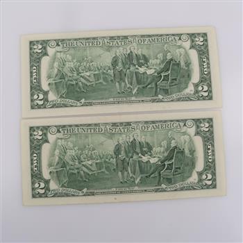 2003-A US Federal Reserve Note Two Dollars, 2 Pieces