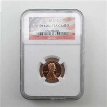 2003-S PF 69 Ultra Cameo Penny NGC Graded