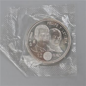 2004 Spanish Royal Wedding Commemorative Silver 12 Euro Coin