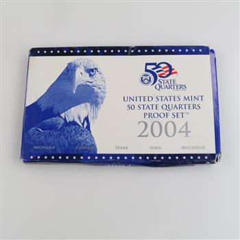 2004 US Mint Statehood Quarter Proof Set Includes COA