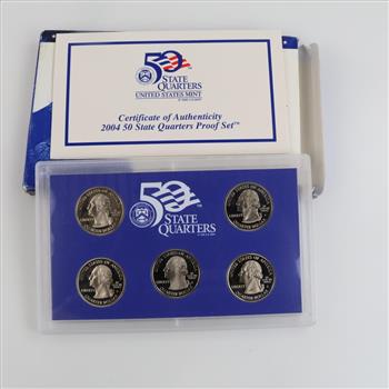 2004 US Mint Statehood Quarter Proof Set Includes COA