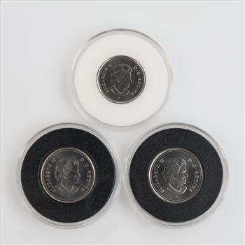 2005 Canadian 25 Cents, 3 Coins