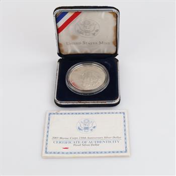 2005 Marine Corps 230th Anniversary Silver Proof Dollar