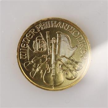 2009 Austrian Philharmonic Fine Gold 10 Euro 1/10th Oz. Coin