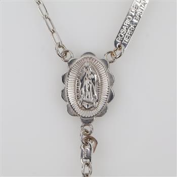 2.00cts TW Diamond 14kt White Gold Rosary-Evaluated By Our Certified Gemologist-AGS/GIA