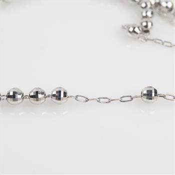 2.00cts TW Diamond 14kt White Gold Rosary-Evaluated By Our Certified Gemologist-AGS/GIA