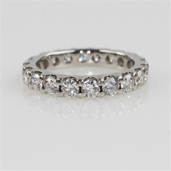 2.00cts TW Diamond Platinum Eternity Band - Evaluated By Our Certified Gemologist-AGS/GIA