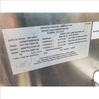 2010 Motor Coach Industries 102DL3 Intercity/D4500 (Hartford, CT 06114)