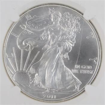 2011-S MS70 American Eagle Fine Silver Dollar 1oz NGC Graded
