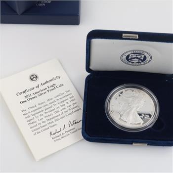 2011-w US American Eagle Fine Silver Proof 1oz Coin With COA