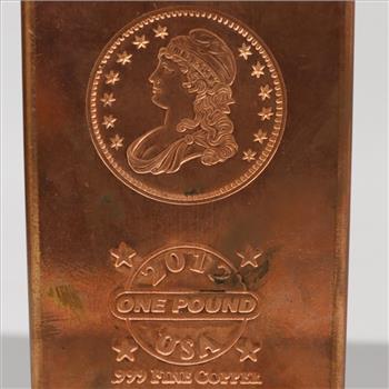 2012 USA Fine Copper 1 Lb. Bar
