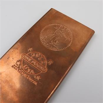 2012 USA Fine Copper 1 Lb. Bar