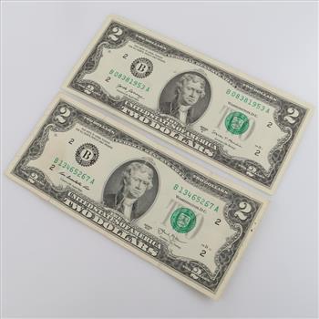 2013 & 2017-A US Federal Reserve $2 Notes, 2 Pieces
