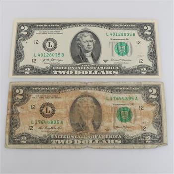 2013 & 2017-A US Federal Reserve $2 Notes, 2 Pieces