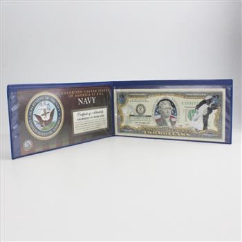 2013 Colorized US 2 Dollar Bill With COA