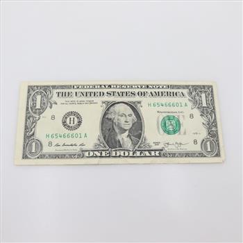 2013 Federal Reserve Note 1 Dollar