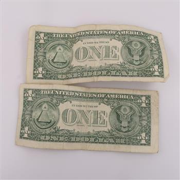 2013 US Federal Reserve Note 1 Dollar, 2 Pieces