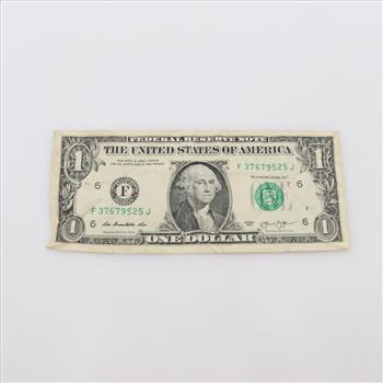 2013 US Federal Reserve Note 1 Dollar Bill