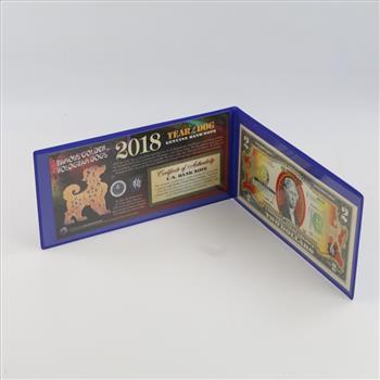 2013 US Year Of The Dog Commemorative Federal Reserve Note 2 Dollars