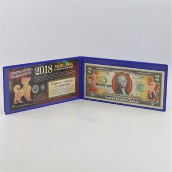 2013 US Year Of The Dog Commemorative Federal Reserve Note 2 Dollars