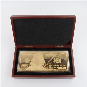 2014 Benjamin Franklin $100 Dollar Bill Fine Silver 4 Troy Oz Bar