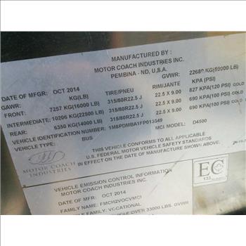 2014 MCI D4500FT (Hartford, CT 06114)