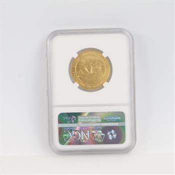 2015-W MS70 First Spouse Jacqueline Kennedy Fine Gold $10 1/2oz NGC Graded