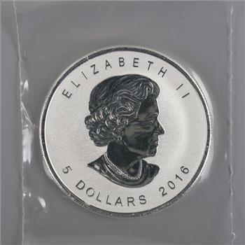 2016 Canada Birds Of Prey Series Peregrine Falcon Reverse Proof Fine Silver 5 Dollars 1oz