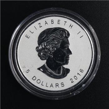 2016 Canada Maple Leaf Reverse Proof Fine Silver 5 Dollars 1oz