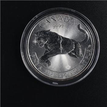 2016 Canada Predator Series Cougar Fine Silver 5 Dollars 1oz
