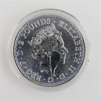 2016 Great Britain Britannia Fine Silver 2 Pounds 1oz Round