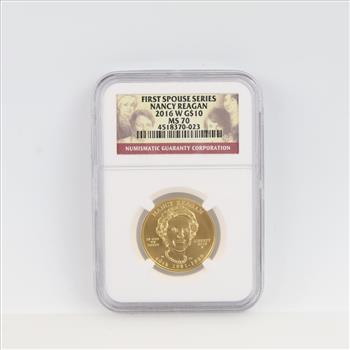 2016-W MS70 First Spouse Nancy Reagan Fine Gold $10 1/2oz NGC Graded