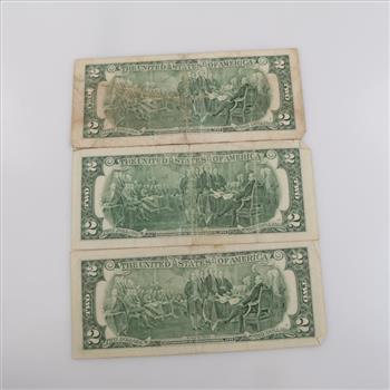 2017-A, 2013 & 2009 US Federal Reserve $2 Note, 3 Pieces