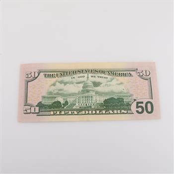 2017-A US Federal Reserve Note 50 Dollars