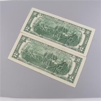 2017-A US Federal Reserve Note Two Dollars, 2 Pieces