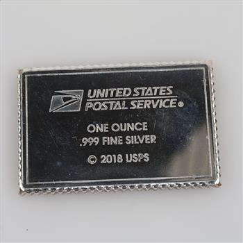 2018 Fine Silver USPS Zodiac Lunar Year Of The Goat 1oz Bar