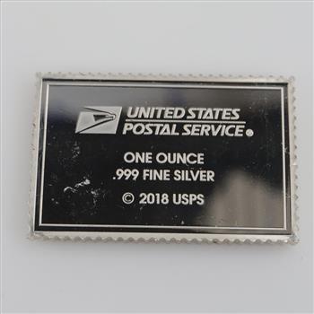 2018 Fine Silver USPS Zodiac Lunar Year Of The Snake 1oz Bar