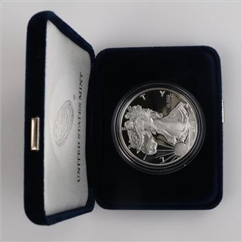 2018-S American Eagle Fine Silver 1oz Proof Dollar, COA With Box