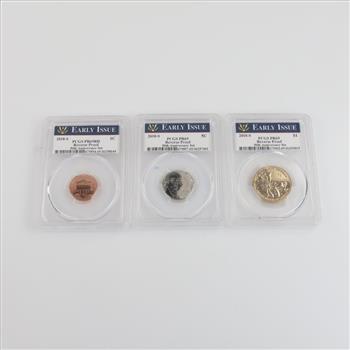 2018-S PCGS PR69 Reverse Proof 50th Anniversary Set, 3 Coins