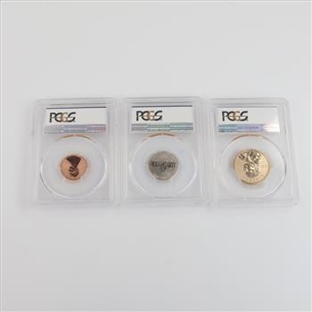 2018-S PCGS PR69 Reverse Proof 50th Anniversary Set, 3 Coins